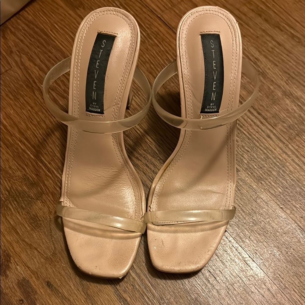 Steven By Steve Madden Nude Heels with Clear Straps